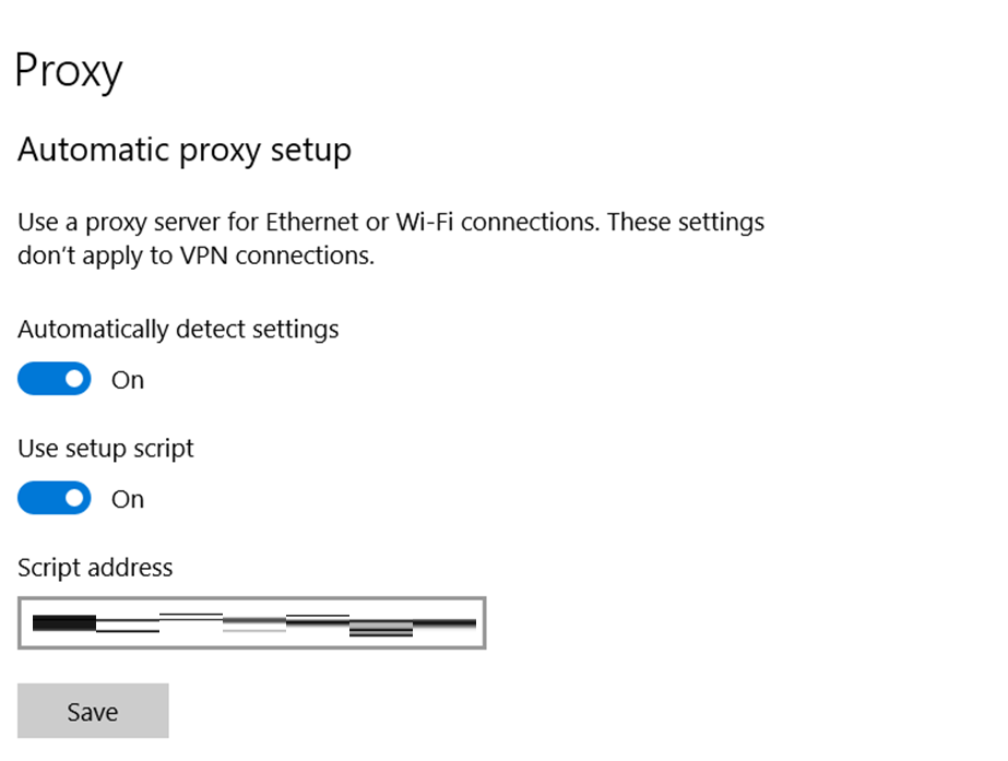 Figure 38. The edited Windows proxy configuration 