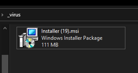 Figure 1. A Batloader MSI file with a size of 111 MB