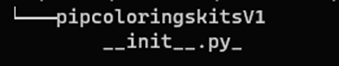 Figure 31. The “pipcolorinskitsV1” package contains a single file (__init__.py)
