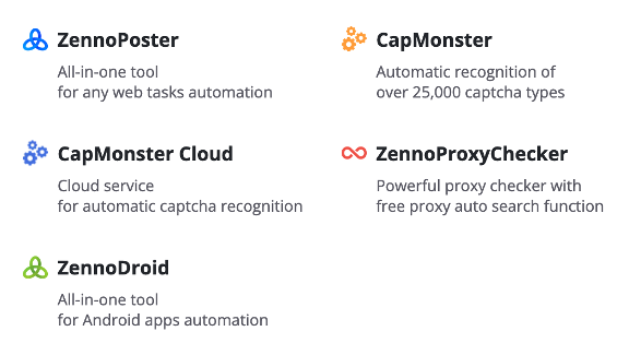 Figure 11. ZennoLab offers other products that can be abused by cybercriminals.