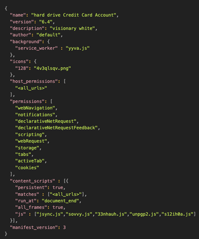 Figure 11. The manifest.json file in the ParaSiteSnatcher’s root directory  