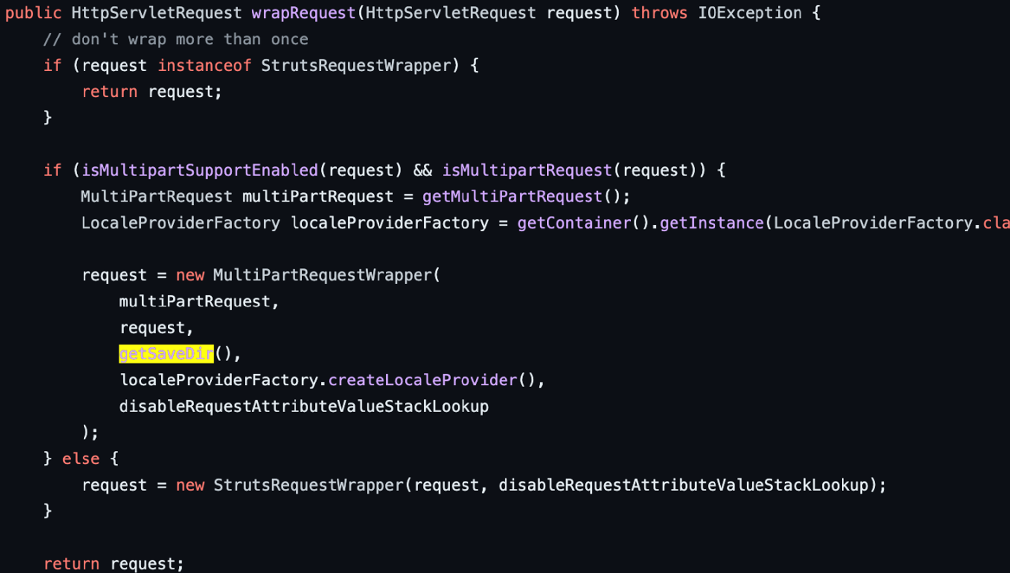 Figure 3. The getSaveDir function returns the specified path and generates a temporary file in a temporary directory when a new file is uploaded.