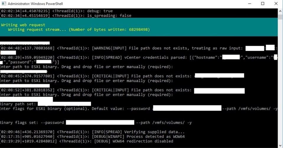 Writing the PowerShell script in memory