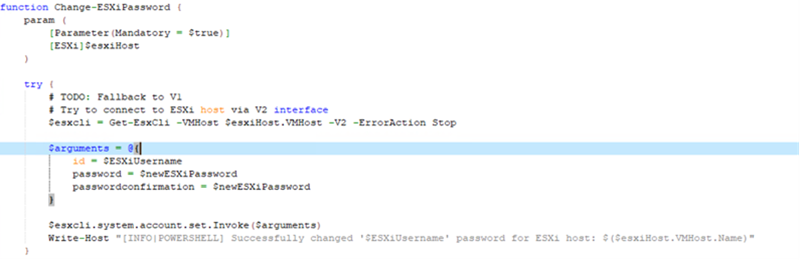 Changing ESXi host passwords