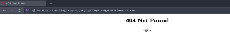 LockBit-associated Onion site showing a 404 error message