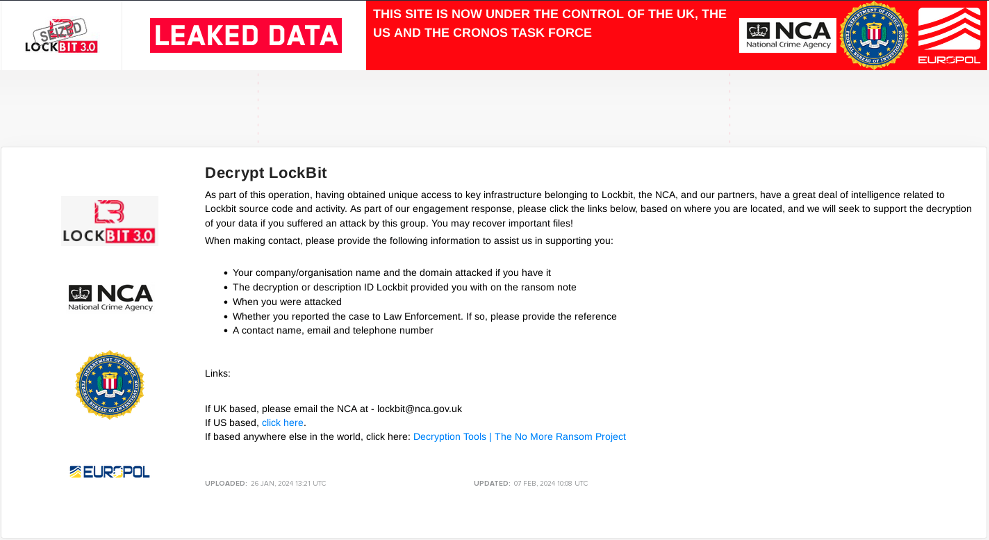 Operation Cronos made LockBit decryption details available on LockBit’s leak site.