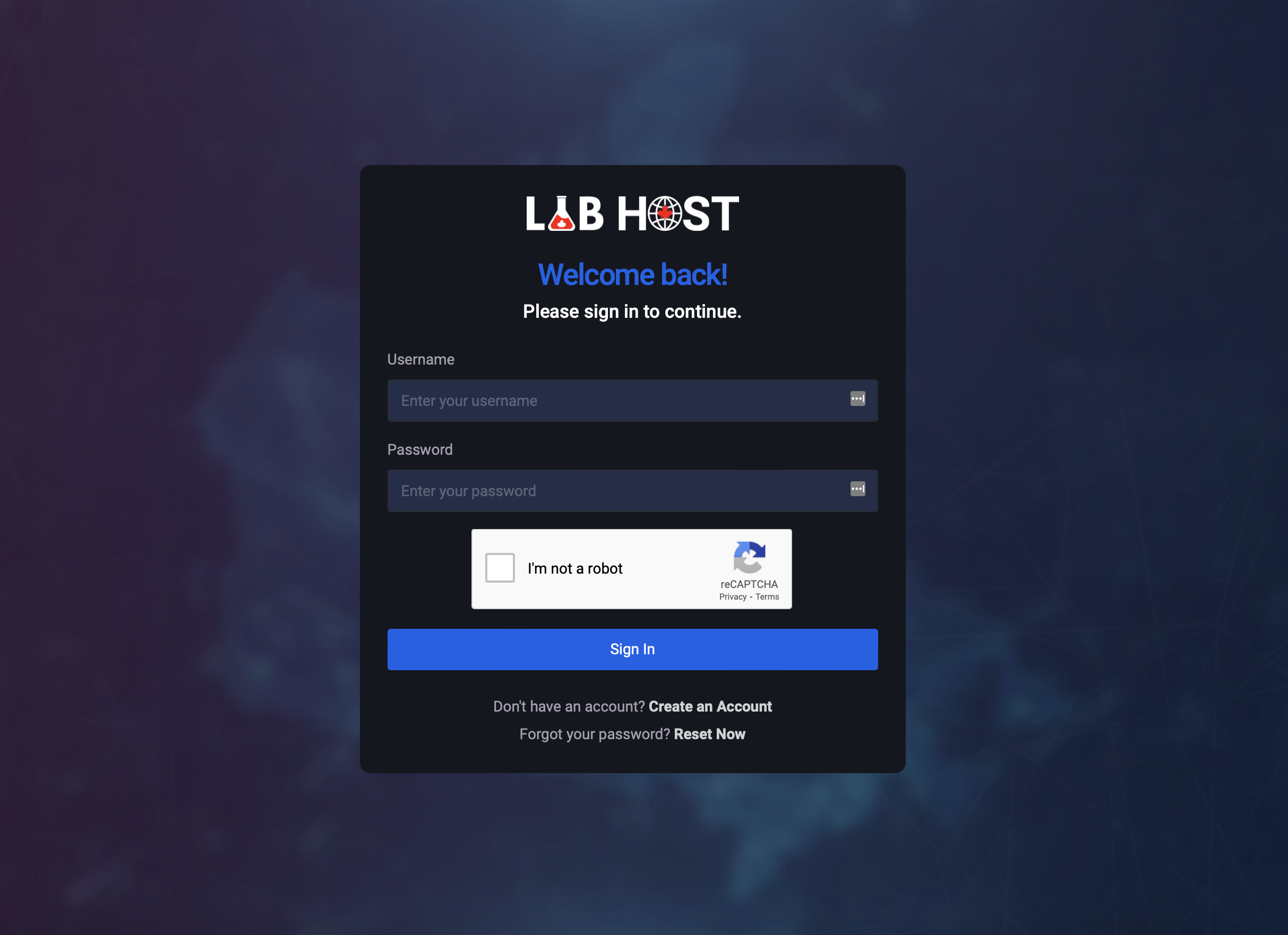 Figure 1. LabHost sign-in page
