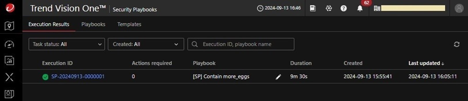 Figure 35. Testing the Security Playbook 