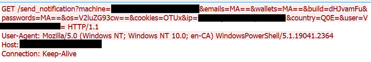 Figure 35. EncryptHub Stealer Variant C - Stolen data statistics exfiltration