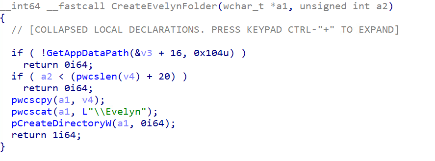 Figure 7. Creation of Evelyn directory to store the collected data
