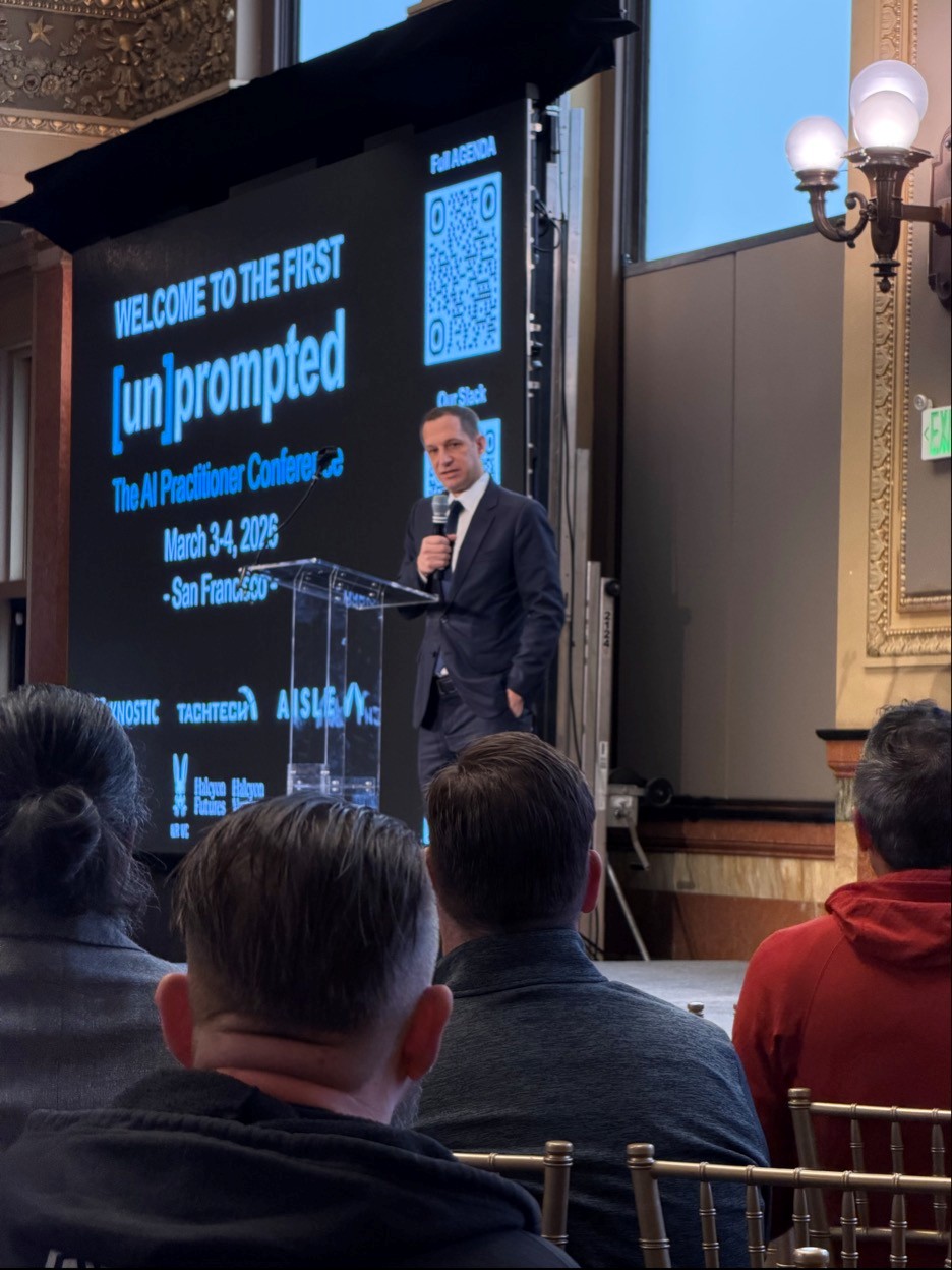 San Francisco mayor Daniel Lurie delivering part of the opening remarks for the second conference day