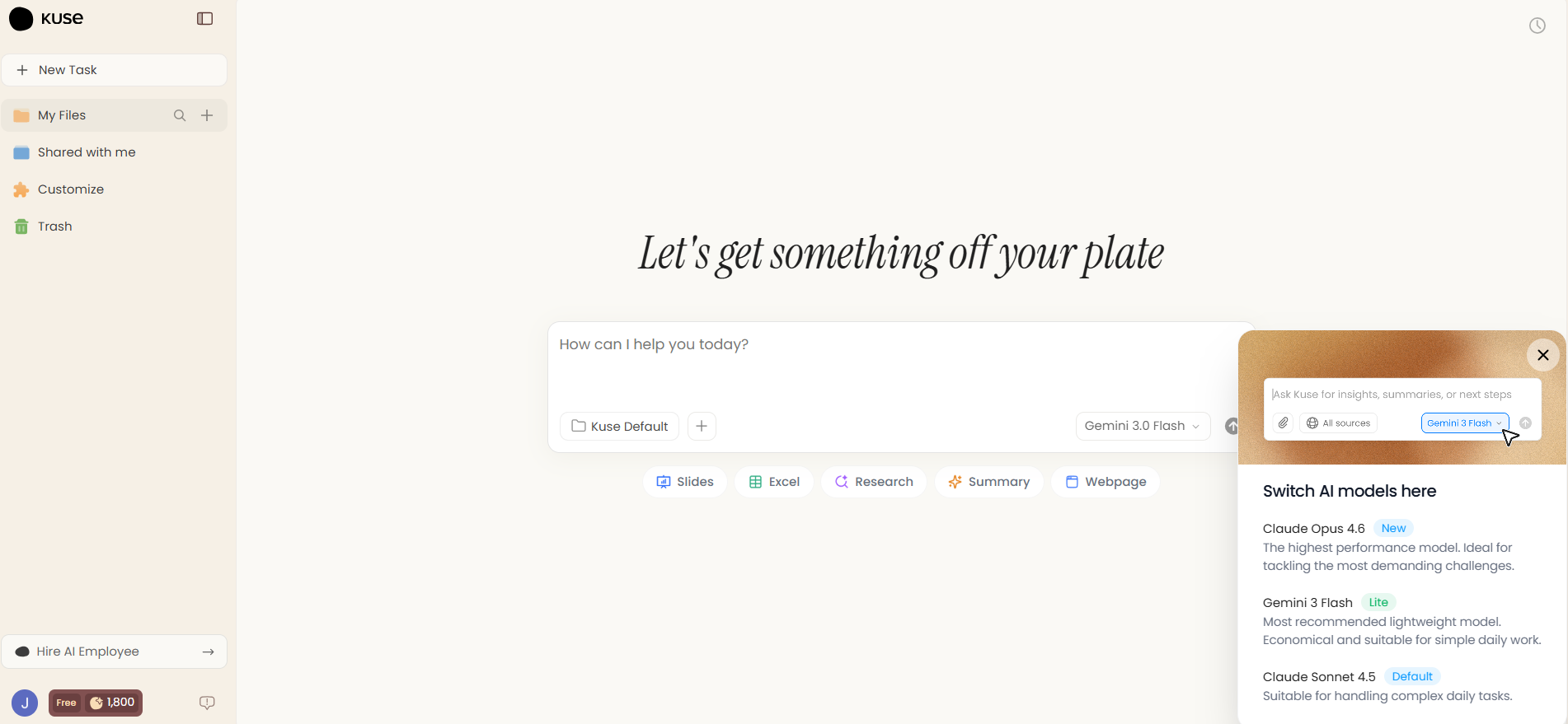 Figure 2. Web UI of Kuse.ai