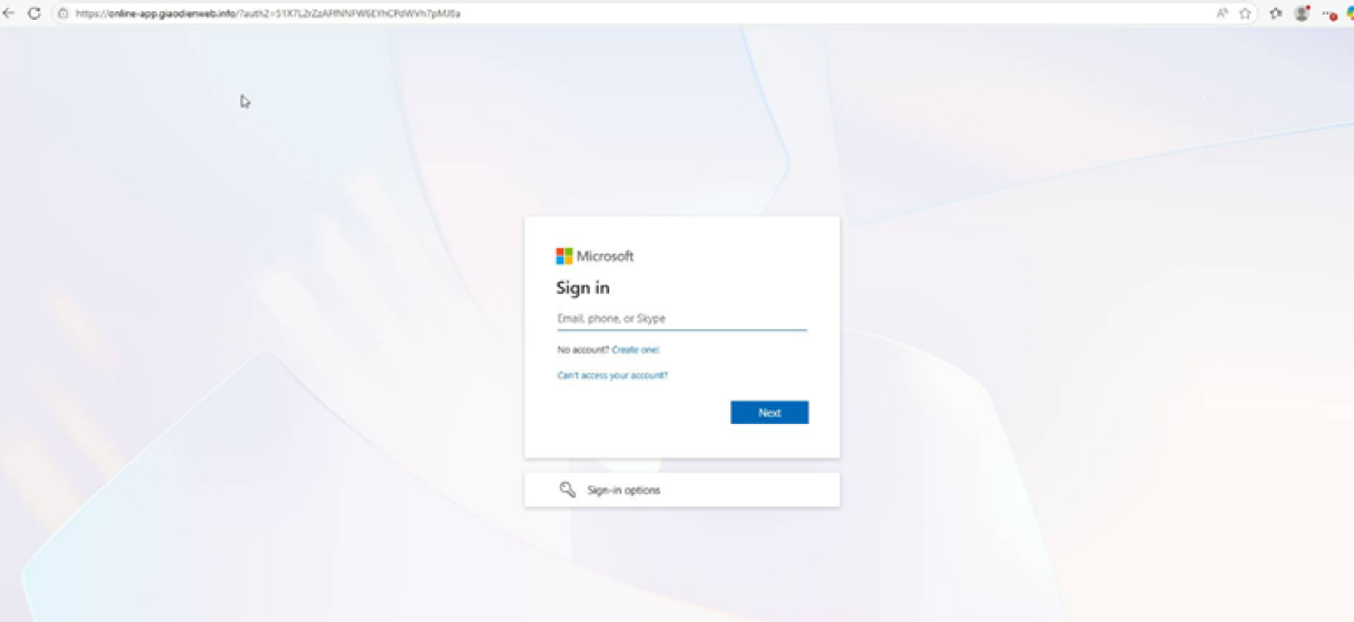 Figure 6. Fake login page