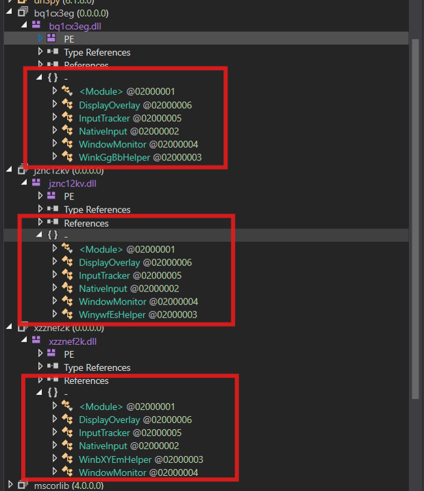 Figure 7. Modules included in the .NET DLL payload