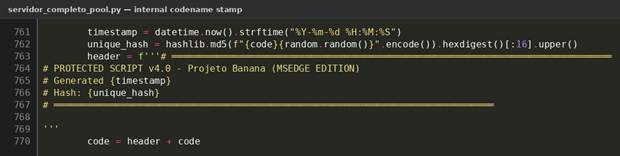 Figure 18. Internal codename stamp inserted by the polymorphism engine into every served payload