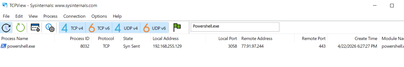 Figure 33. The malware attempted to establish a connection to the IP address 77[.]91[.]97[.]244, which resolves to hosted-by[.]yeezyhost[.]net