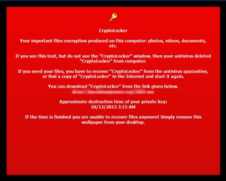 CryptoLocker-Nachricht