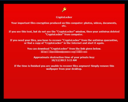 Mensaje de Cryptolocker