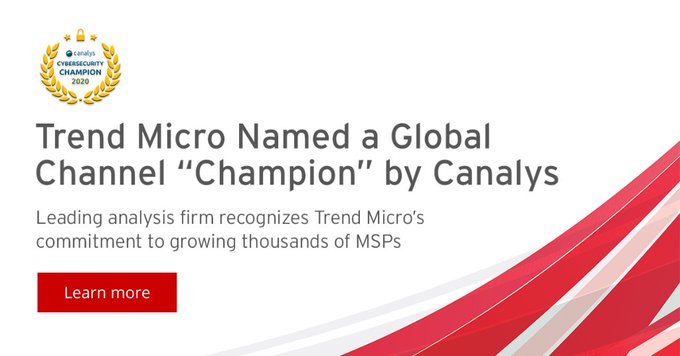 Trend Micro Named a Global Channel "Champion" by Canalys