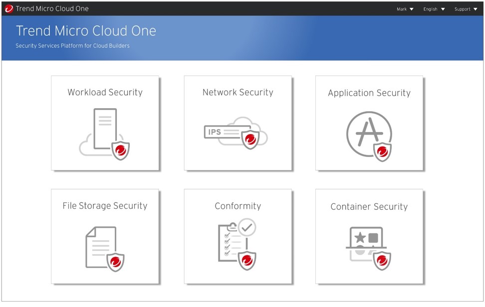 Trend Cloud One on AWSの製品一覧