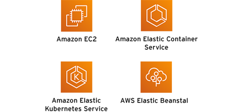 Amazon EC2 / Amazon Elastic Container Service / Amazon Elastic Kubernetes Service / AWS Elastic Beanstal