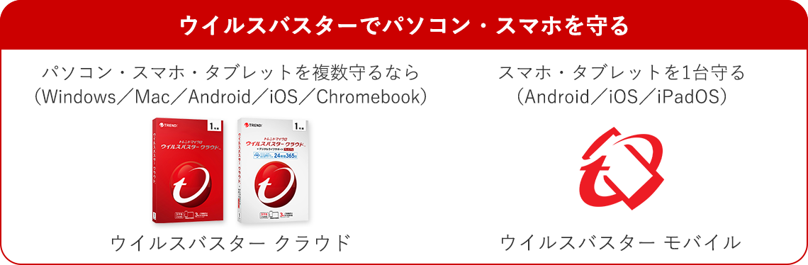 ウイルスバスターでパソコン・スマホを守る