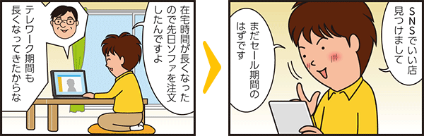 4コマ漫画のイラスト