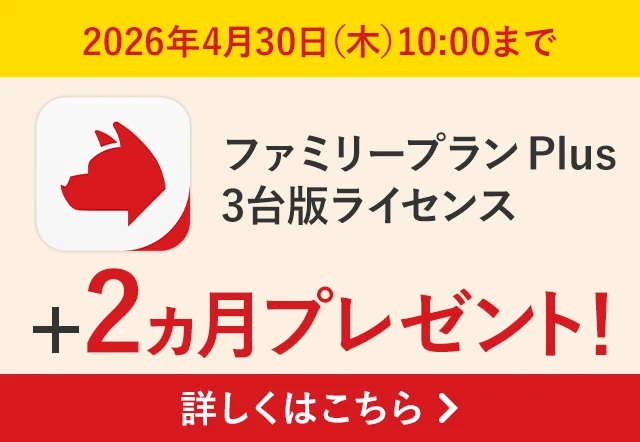 詐欺バスター ファミリープラン Plus 3台版ライセンス ＋2ヵ月プレゼント！