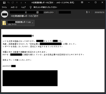 日本企業に向けて送られたフィッシングメールの事例