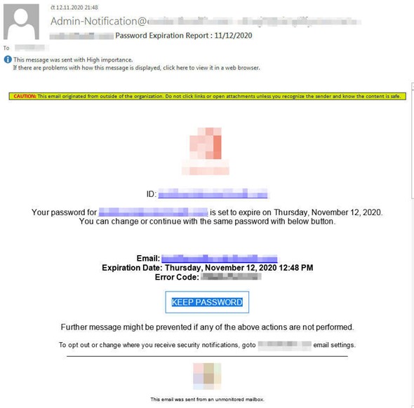 図5：攻撃に使われたフィッシングメールの例