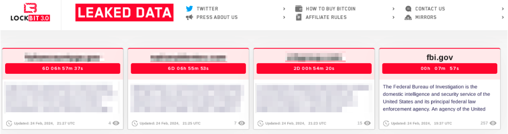 図：活動再開を発表した際のLockBitのリークサイトの画面例