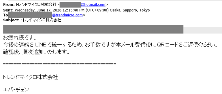 画面：詐欺の入り口となるメール例
