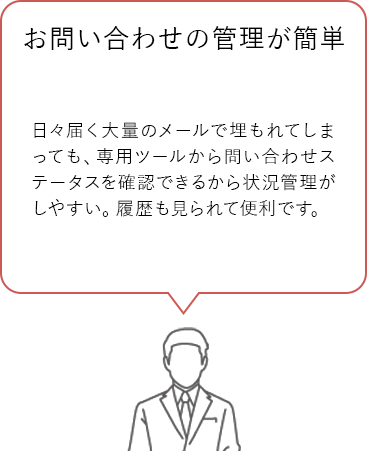 男性/エンジニア/課長クラス お問い合わせの管理が簡単