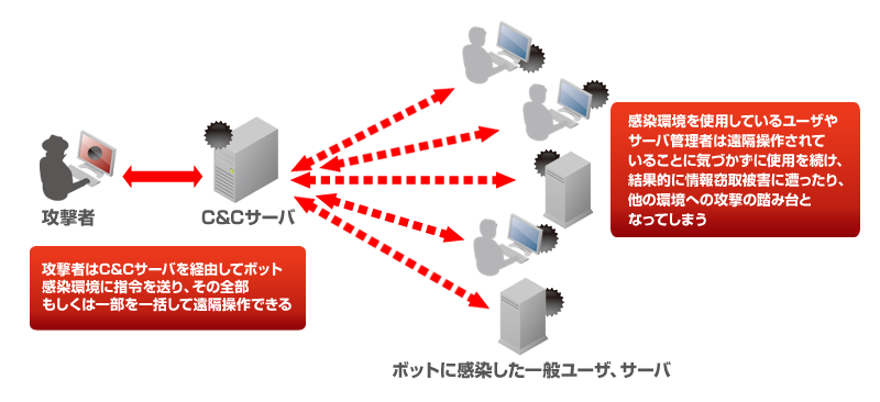 ボットネットワークの概念図