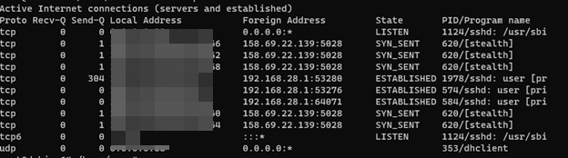 圖 5：已遭感染的 Linux 裝置連上 C&C 伺服器。