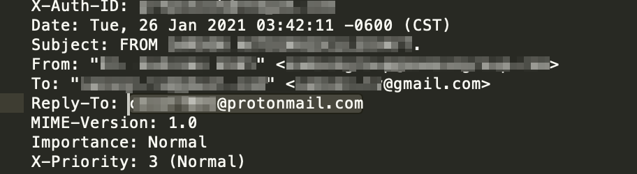 圖 11：變臉詐騙郵件將其發信地址暗藏在「Reply-to」欄位中。