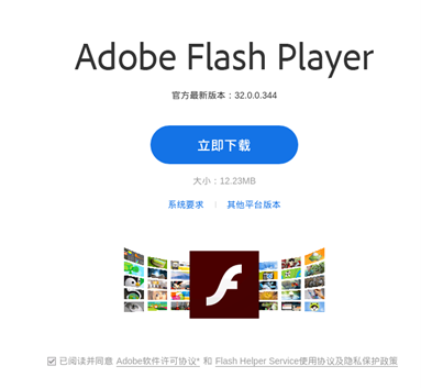 圖 7：假冒的 Adobe Flash Player 網站。