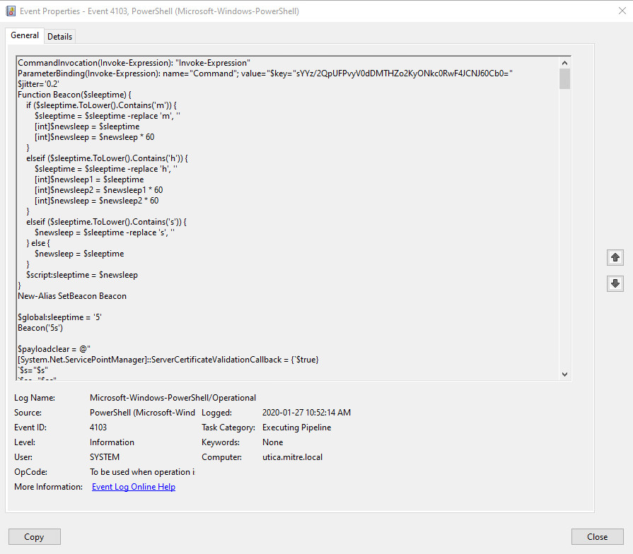 Bild 1. Beispiel eines PowerShell-Ereignisprotokolls