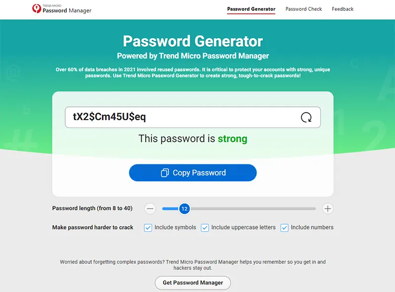 Generate strong passwords with our free Password Generator